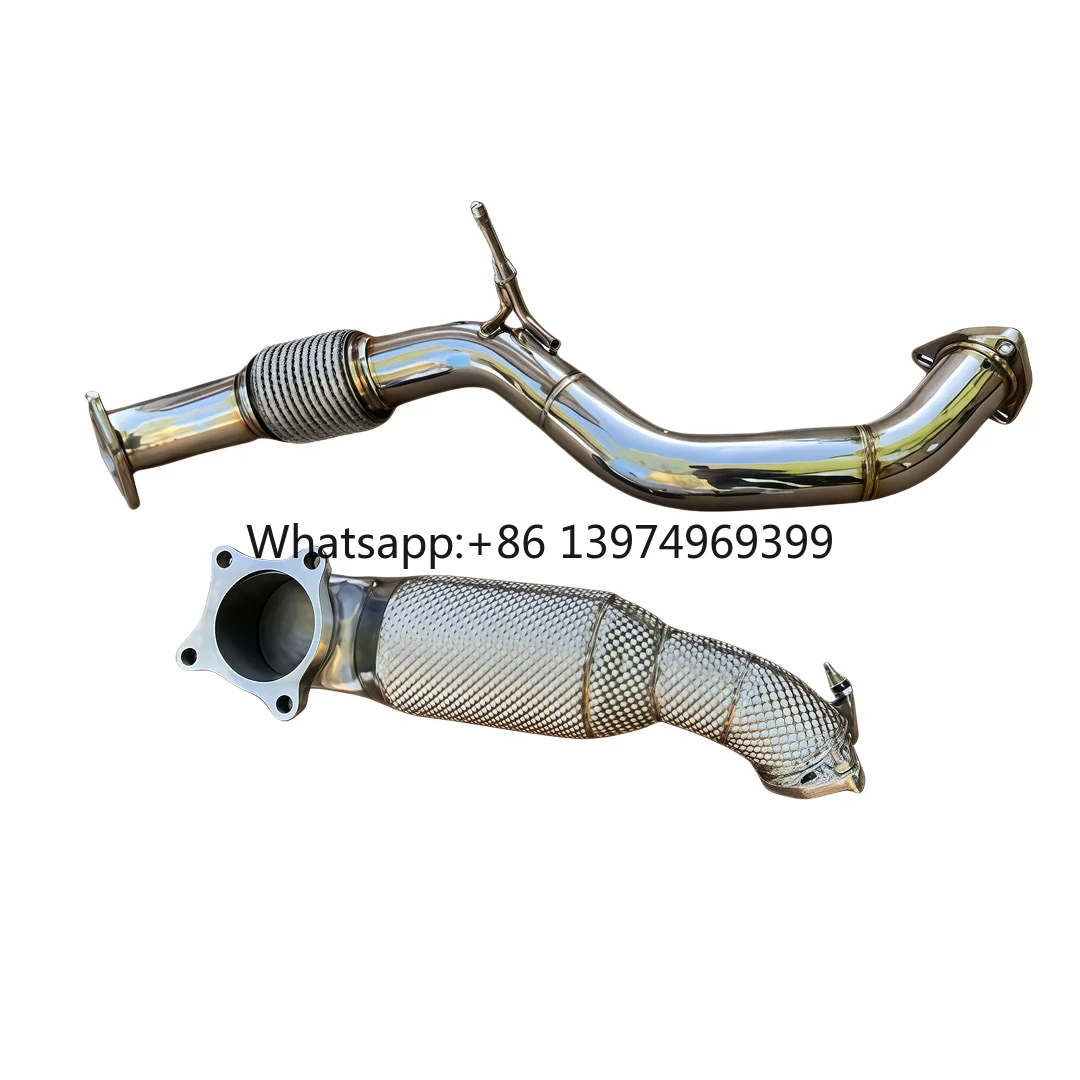 For DEX Stainless Steel With Heat Shiled High Flow Exhaust Down Pipe for 2016-2021 Honda 10Th Gen Civic Si