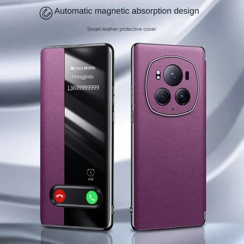 Luxurious Pu Leather Phone Case For Honor Magic 6 Pro Flip Magnetic Protective Cover