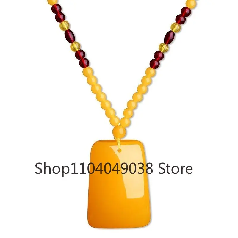 Honey Wax Pendant Water Droplet No Trouble Brand Chicken Oil Yellow Amber Men's and Women's Styles Ladies' Jewelry