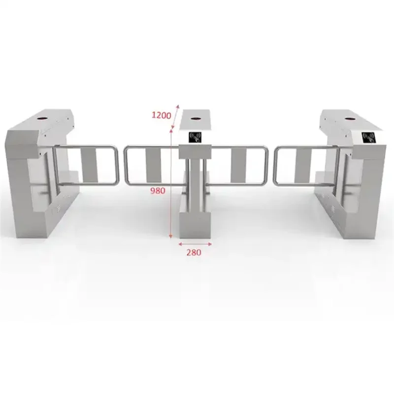 Trouble Free Passage Anticollision Swing Turnstile Barrier Audible Alarm Door  Flap Barrier Gate Access Control Security System