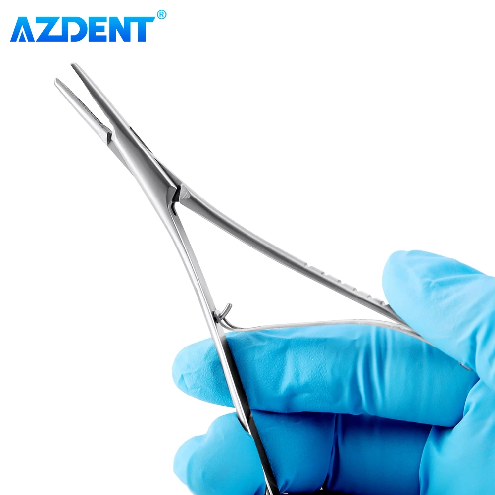 Dental Needle Holder Tweezers AZDENT Stainless Steel Forceps Orthodontic Instrument Dentist Surgical Dentistry Tools