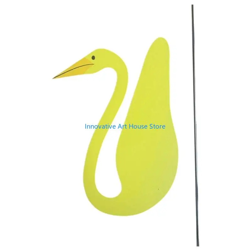 E1PC Outdoor Bird Lawn Stake Accent with Metal Panel and Yard Pick for Flower Bed Porch Border Home Landscape Display