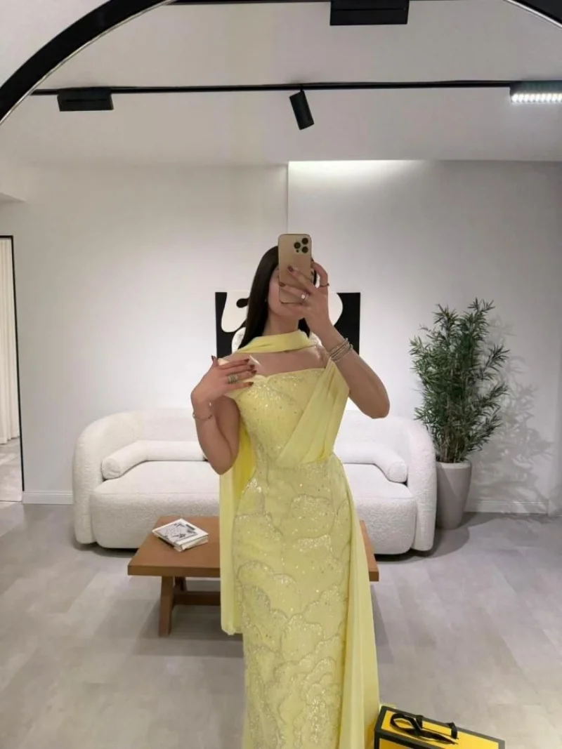

Customized Elegant Evening Dresses Sheath Off The Shoulder Floor Length Rhinestone Ribbon Party Prom Formal Dresses Happy Gift