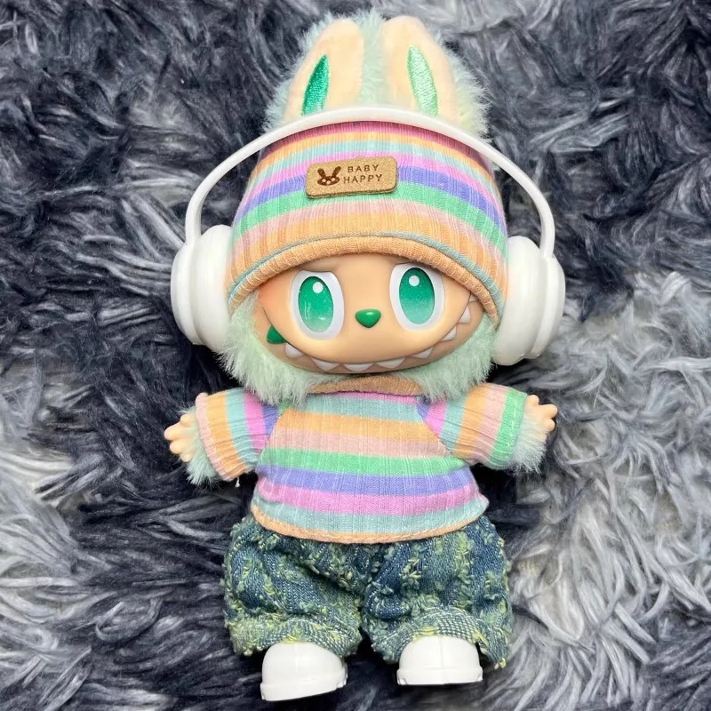 Farblich gestreifte Babykleidung Calm Hope Green Qing Ti Guo La Bubu Kleidung Regenbogenanzug