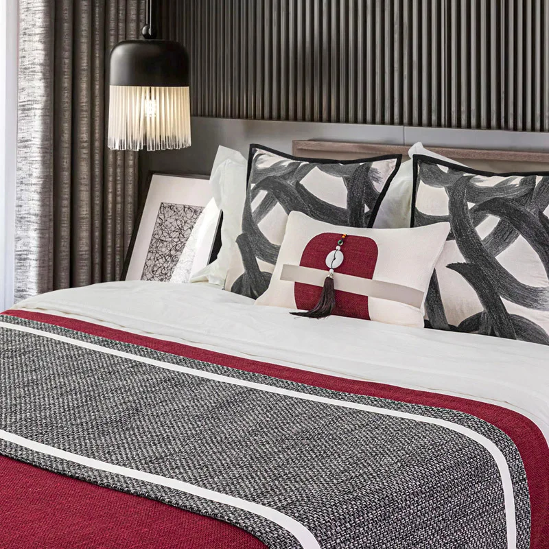 Design Luxury Cushion Cover 50x50cm Ink Brush Stroke Square Pillow Case For Home Hotel Bed Living Room Sofa