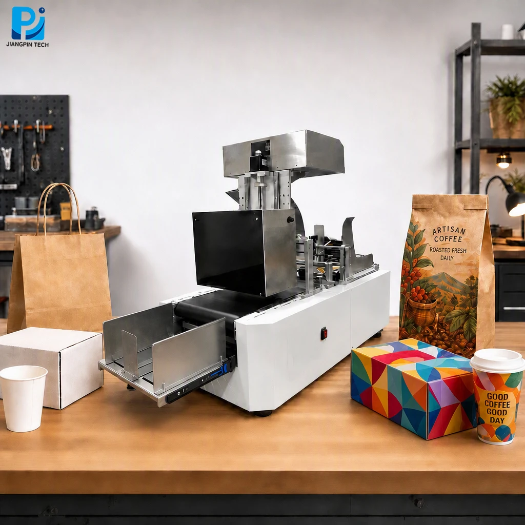 Desktop Inkjet Printing Machine, High-Speed Single Pass Digital Printer For Cardboard Boxes Coffee Cups Kraft Paper Bags