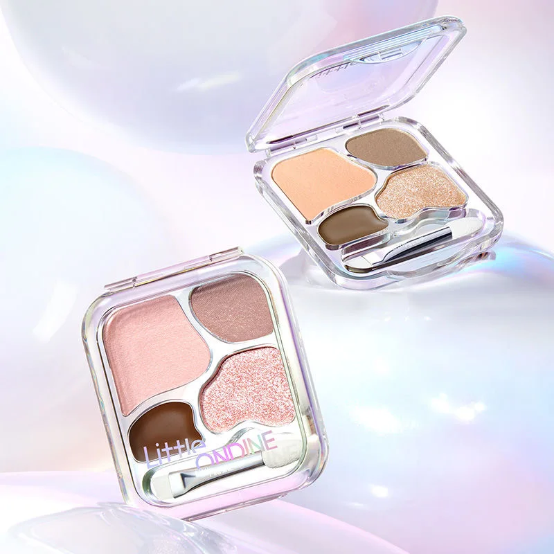 

Little Ondine Four Colour Eye Shadow Undercover Powder Palette Highlighting Natural Nudes Korean Makeup Glitter Eyeshadow