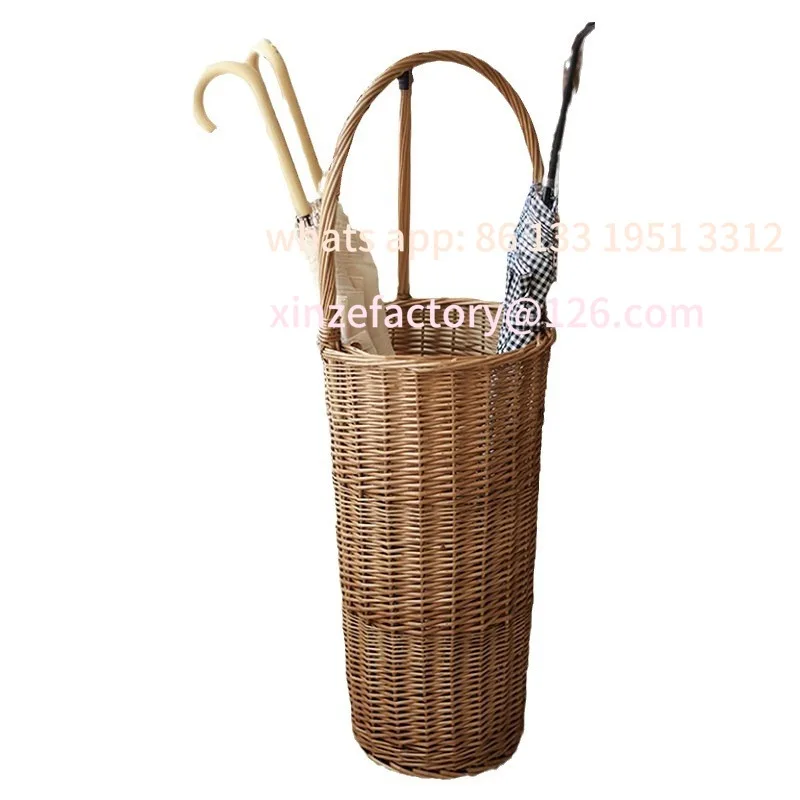 

Customizable Japanese Parasol Holder Natural Willow Umbrella Stand Convenient Handle Umbrella Barrel Multi-scene Suitable For St