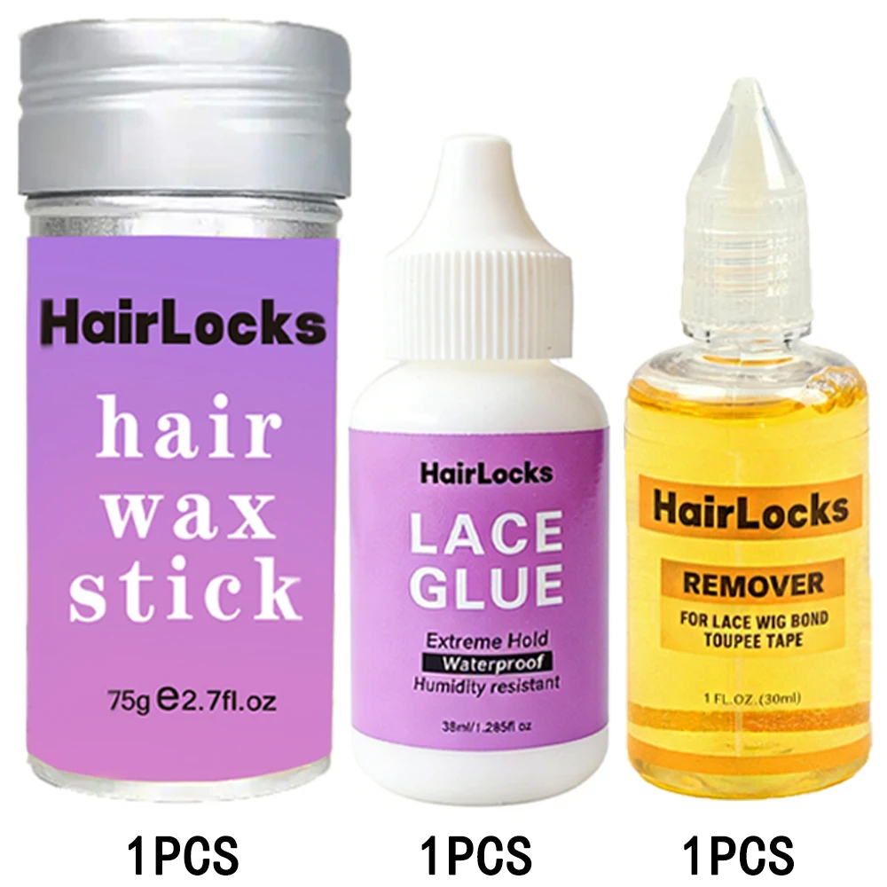 

Waterproof Lace Glue and Remover set Kit for Wigs Super Hold Hair Bonding Glue Adhesive for Lace Wigs Lace Glue hair wax stick