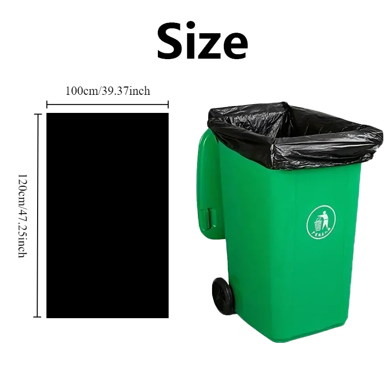 Black Oversized Garbage Bags Flat Open Cleaning Bags Household Kitchen Factories Street Outdoor Collecting Fallen Leaves