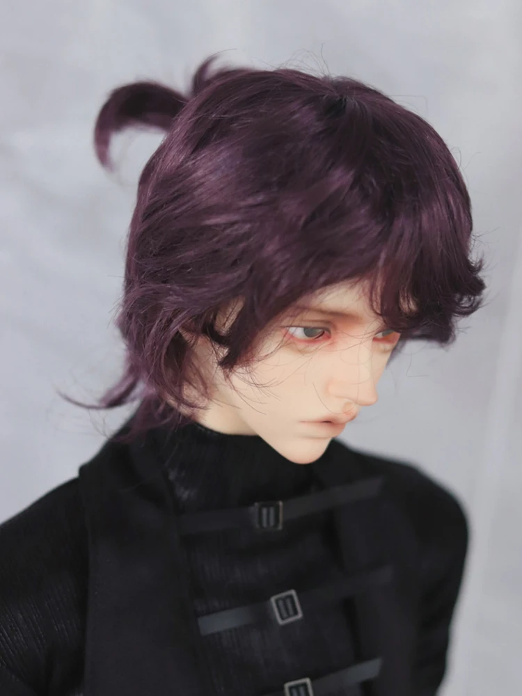 子供用の短いカールしたかつら,人形のアクセサリー,おもちゃ,金,茶色,黒,D09-P349,bjd,sd,msd,1/3, 1/4,mdd,1個