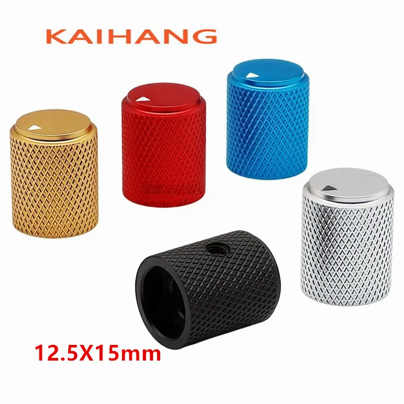2pcs 12.5/15.5X15mm Aluminum Alloy Instruments Switch Cap Audio Control Equipment Knob Guita Keyboard Key Cap Circular Hole 6MM