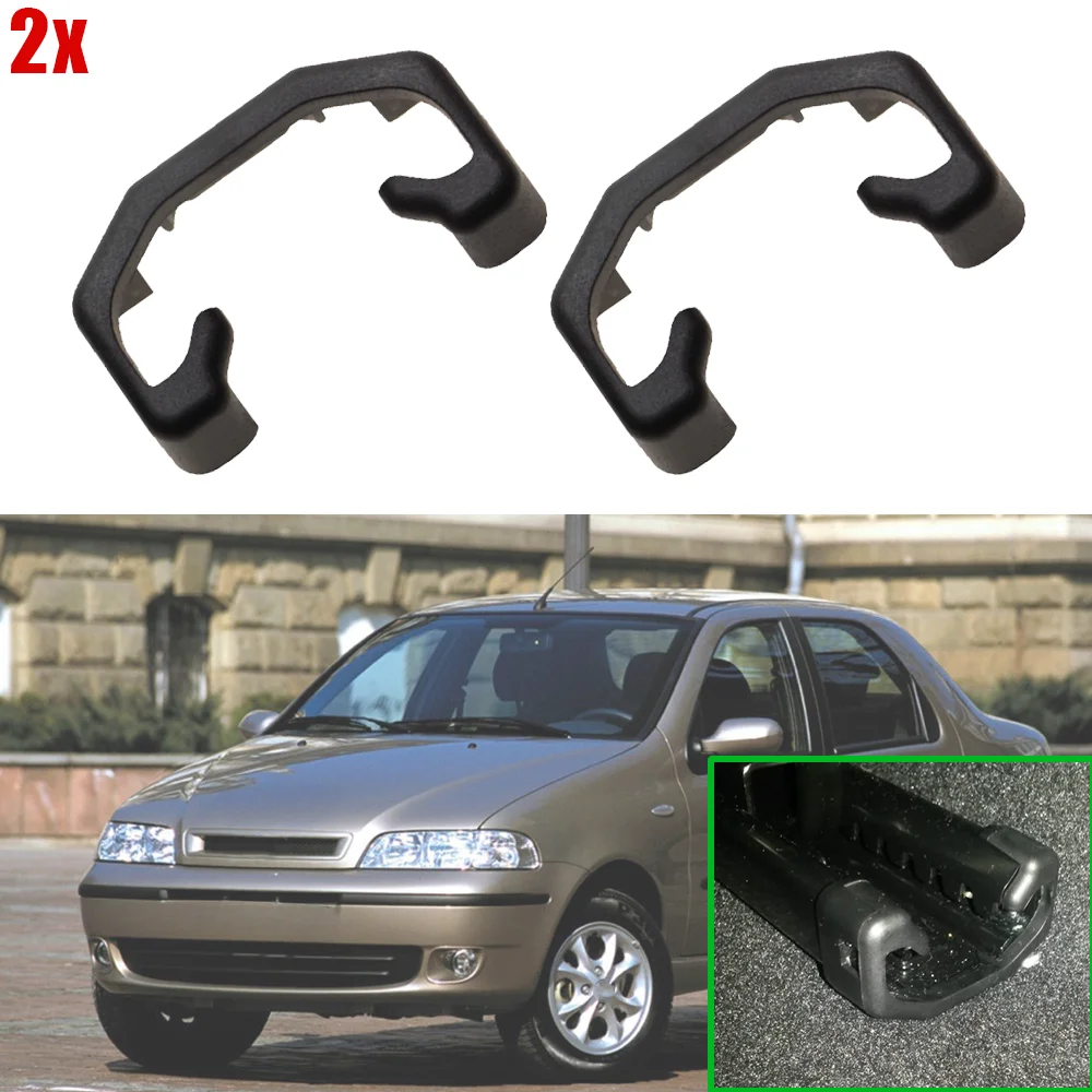2X Clip deslizante de asiento de coche negro, cubierta protectora de tapa ciega de riel deslizante para FIAT Albea 2006 2007 2008 2009 2010 2011, accesorios