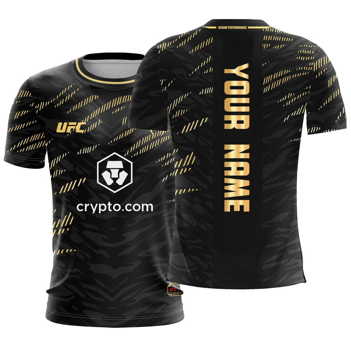 new custom UFCT shirt for men, DIY short-sleeved shirt with personalized name on the back, suitable for fighting competition top