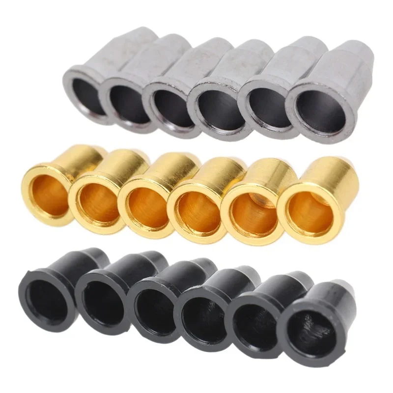 6pcs Guitar String   Mounting Buckle Through Body Ferrules Bushing Parts Guitar Accessories Black Silver Gold