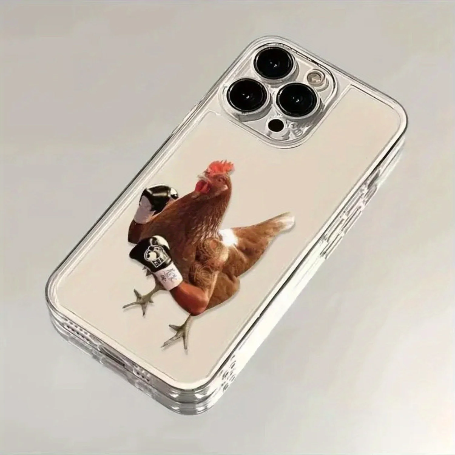 

The pattern of a boxing rooster phone case for iPhone 17 16 15 14 13 12 11 Pro/ Max/Plus shock-proof rear cover anti-fingerprint