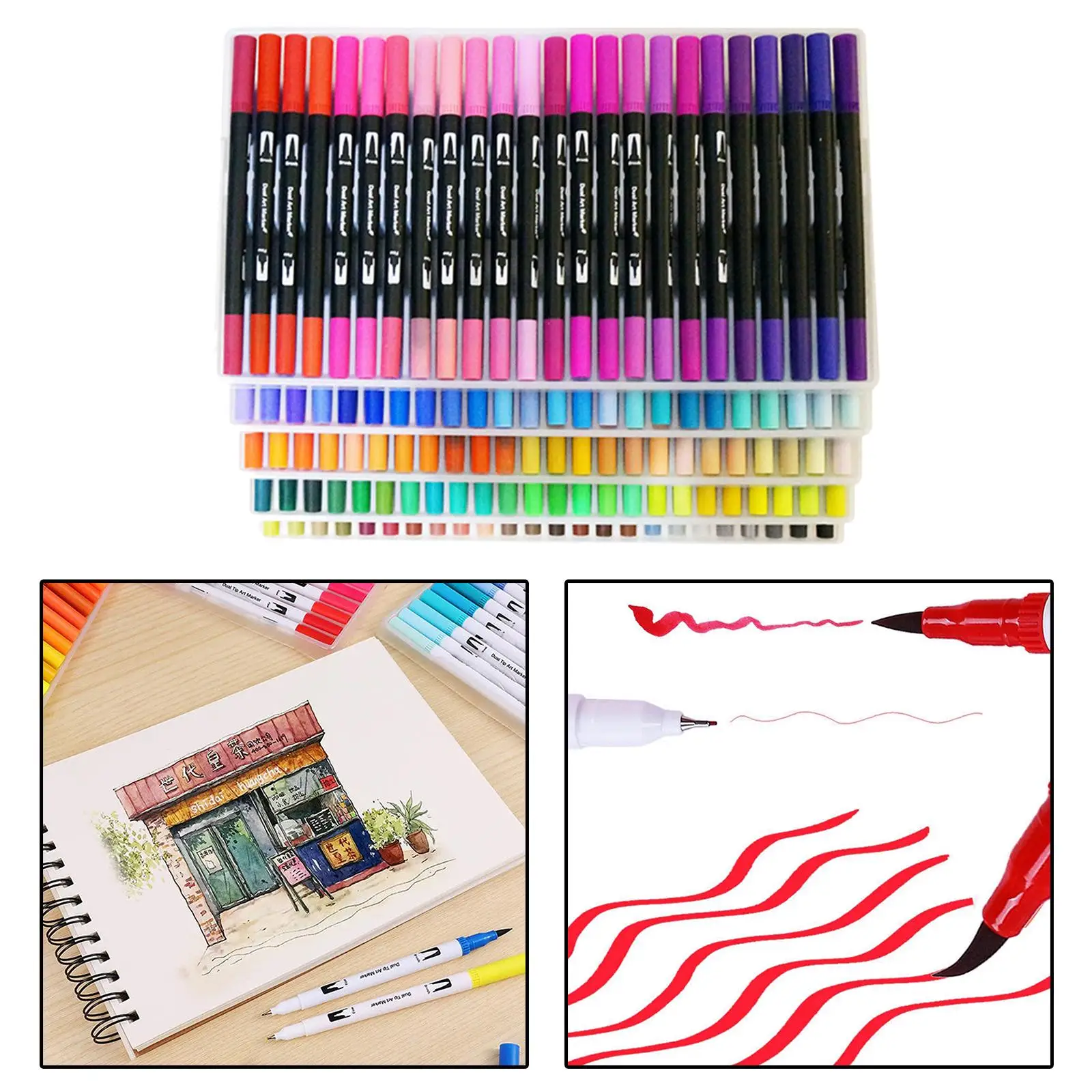 120Color Paint Brush Pens Art Marker Pen Water-based Pens Kids Taking