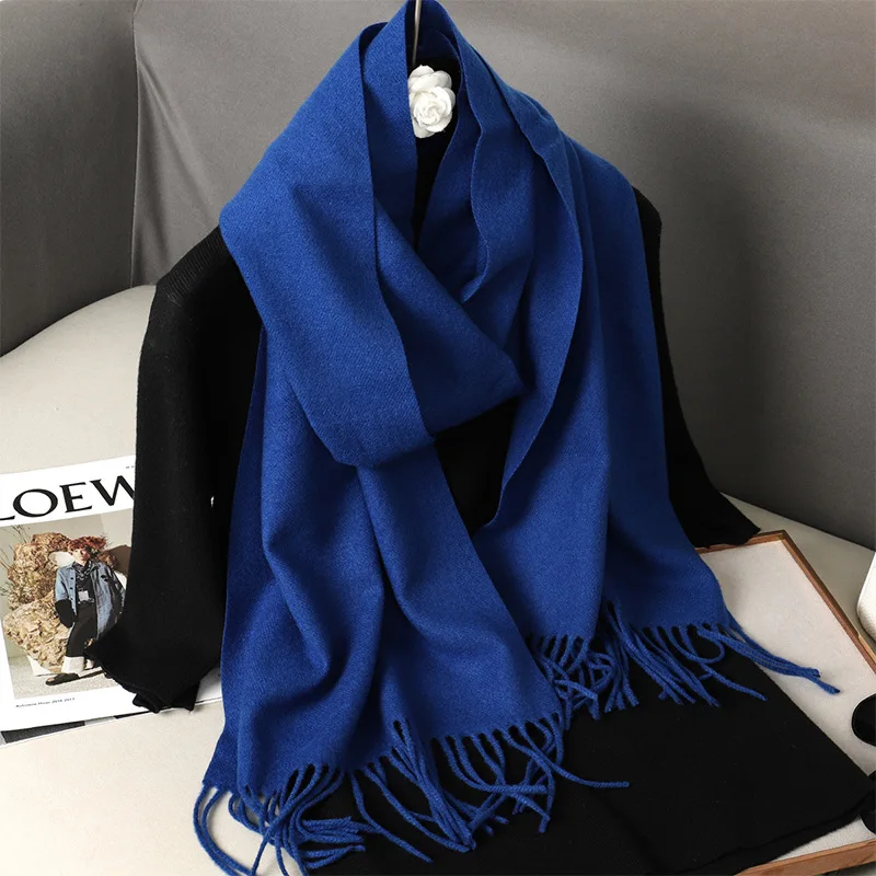 New Cashmere Scarf Women\'s Winter Scarves Wool Black Red Scarf Ladies Winter Big Pashmina Scarf XWJ01