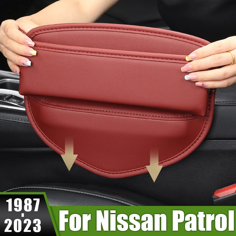 For Nissan Patrol Y60 Y61 Y62 1987-2019 2020 2021 2022 2023 Car Seat Crevice Slot Storage Box Built-in Multi-Functional Gap Bag