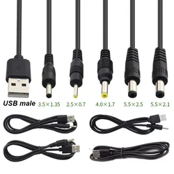 DC Charging Cable 22AWG 3A 5V USB 2.0 type A Male to DC Plug Charger Jack Connector Power Supply Extension Cord