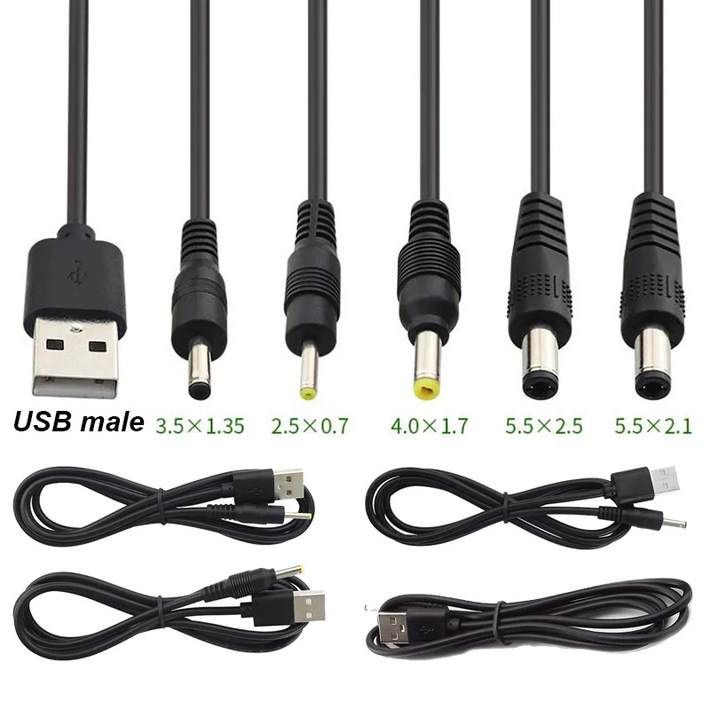 Kabel do ładowania DC 22AWG 3A 5V USB 2.0 typ A gniazdo ładowarki złącze męskie do wtyczka DC przedłużacz zasilania