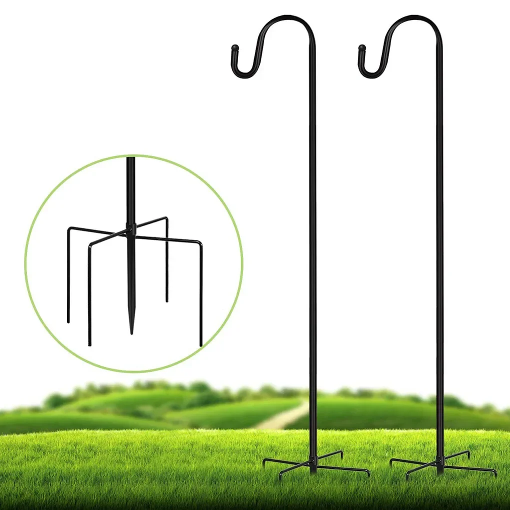 2pcs Bird Feeder Hooks Stand Metal Lamp Lantern Holders Decoration Garden Plant Flower Basket Hangers