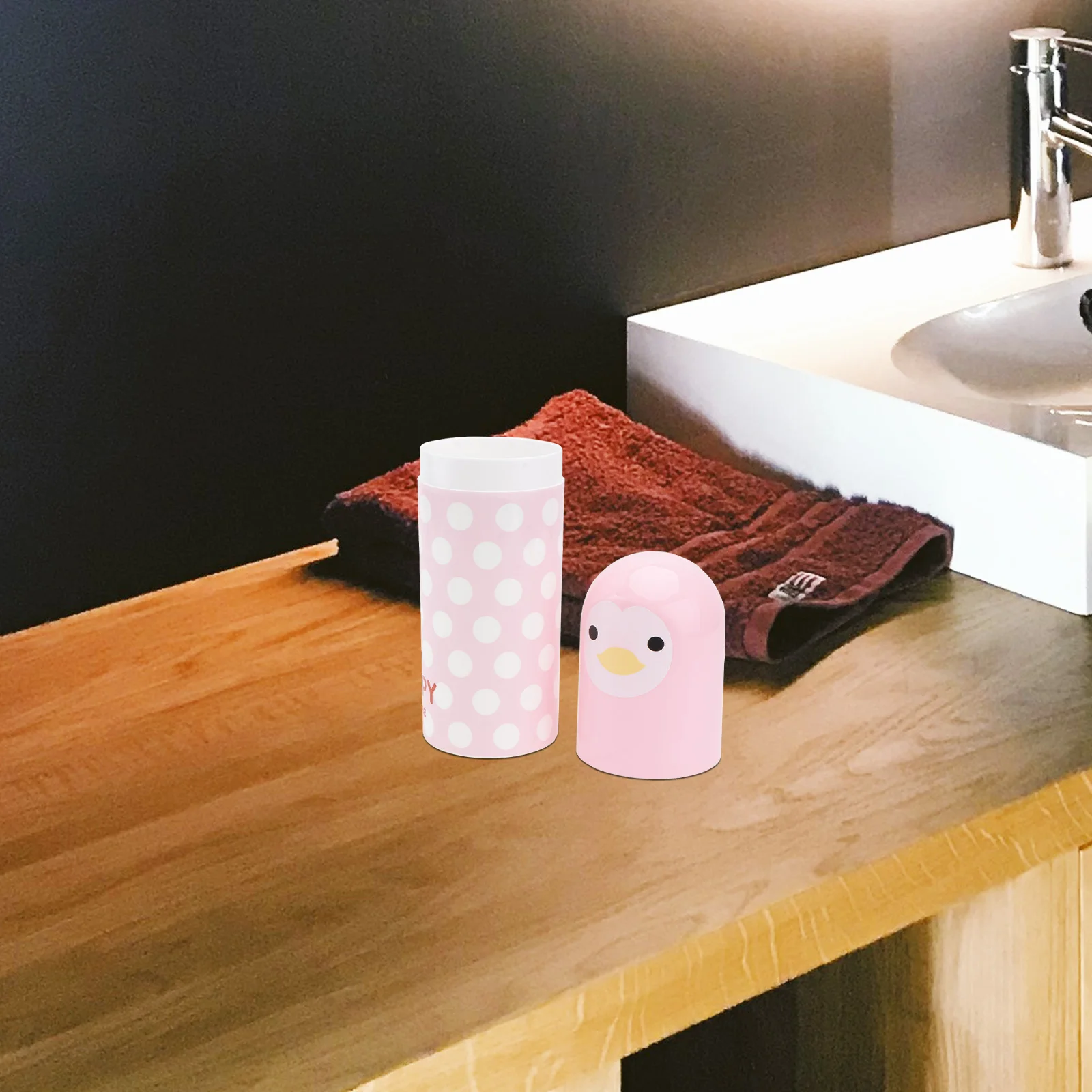 

Portable Toothbrush Holder Duck Pattern Storage Case Travel Home Use Gargle Cup Bacteria Proof Durable Material Toothpaste Box
