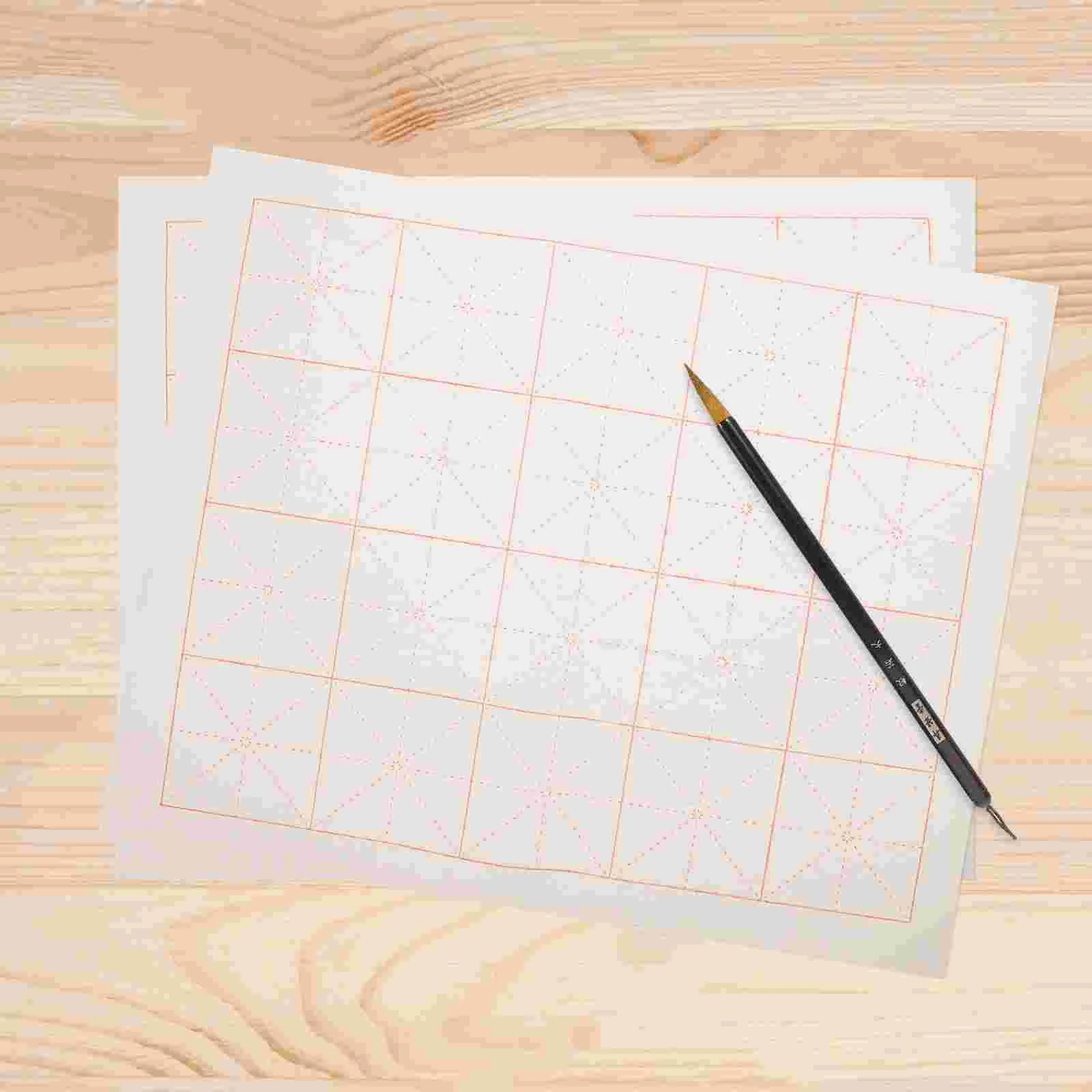 

100 Sheets Calligraphy Paper Writing for Thicken Handwriting Xuan Practice Rice Chinese New Year Red Pepper