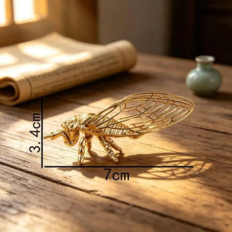 Exquisite Retro Cicada Sculpture Hollowed-out Anti-rust Vintage Insect Figurine Nice Gift for Friend Home Decor Ornament