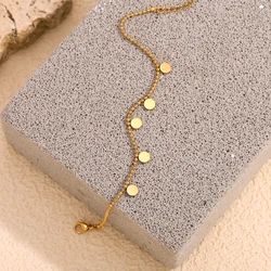 E.B.belle Minimalist Beaded Chain Round Pieces Charms bracelets stainless steel jewelry woman Daily Waterproof accessories women