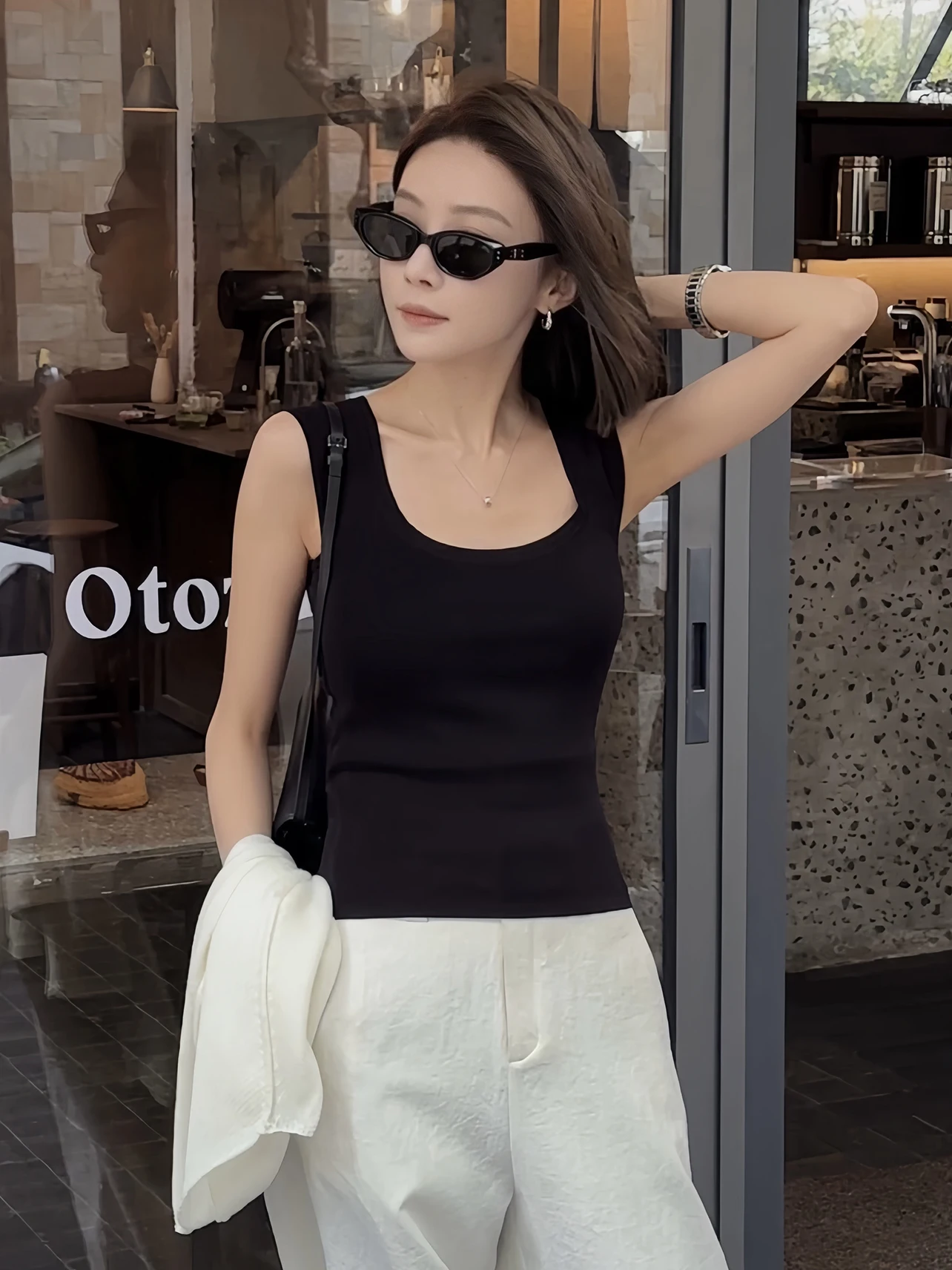 

Bla Knitted Vest U-Ne Design Versatile Faionable Summer Top Women's Clothing Commute Sle Regular Fit RAYON Fabric