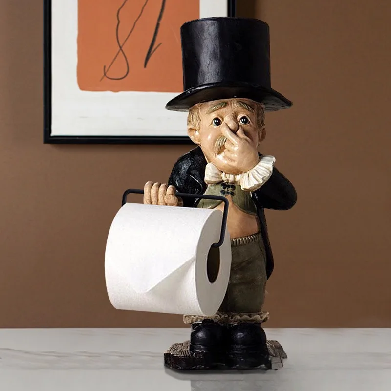 

Hot Style Creative Gentleman Tissue Holder European and American Modern Simple Home Decor Personality Fashion Decoration Figurin