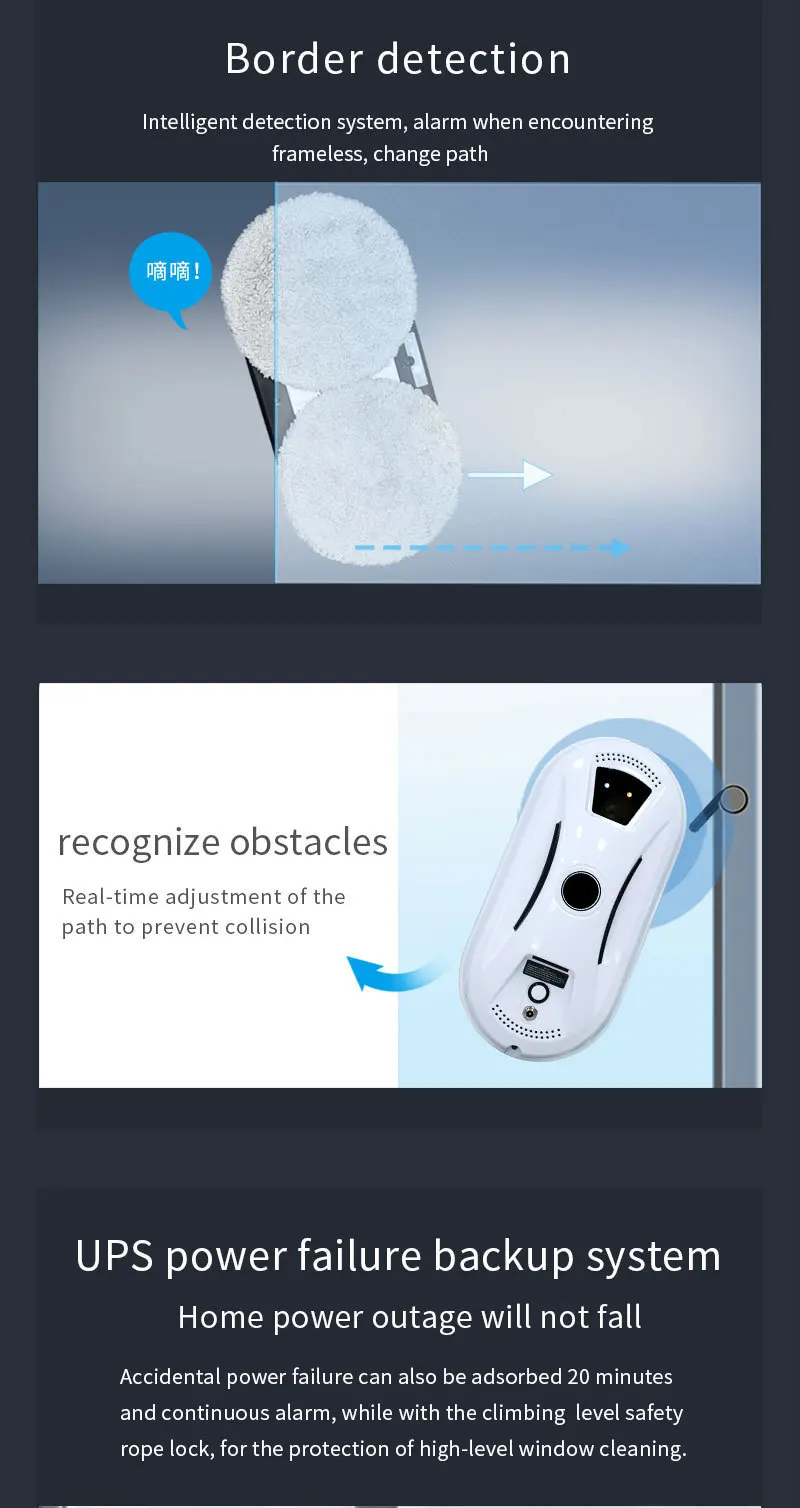 2026 Fensterputzroboter, Ultraflacher Reinigungsroboter, Fensterputzroboter, Fensterreinigungsroboter – Detail 5