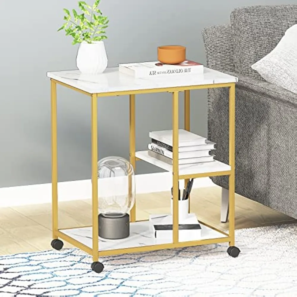 

Elegant Rolling Utility Cart with Shelves for Living Room, Office, or Coffee Station