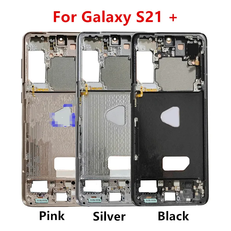 S21Plus For Samsung Galaxy S21 Plus G996 Middle Frame Housing Board LCD Faceplate Bezel Replace Repair Parts + Side Buttons