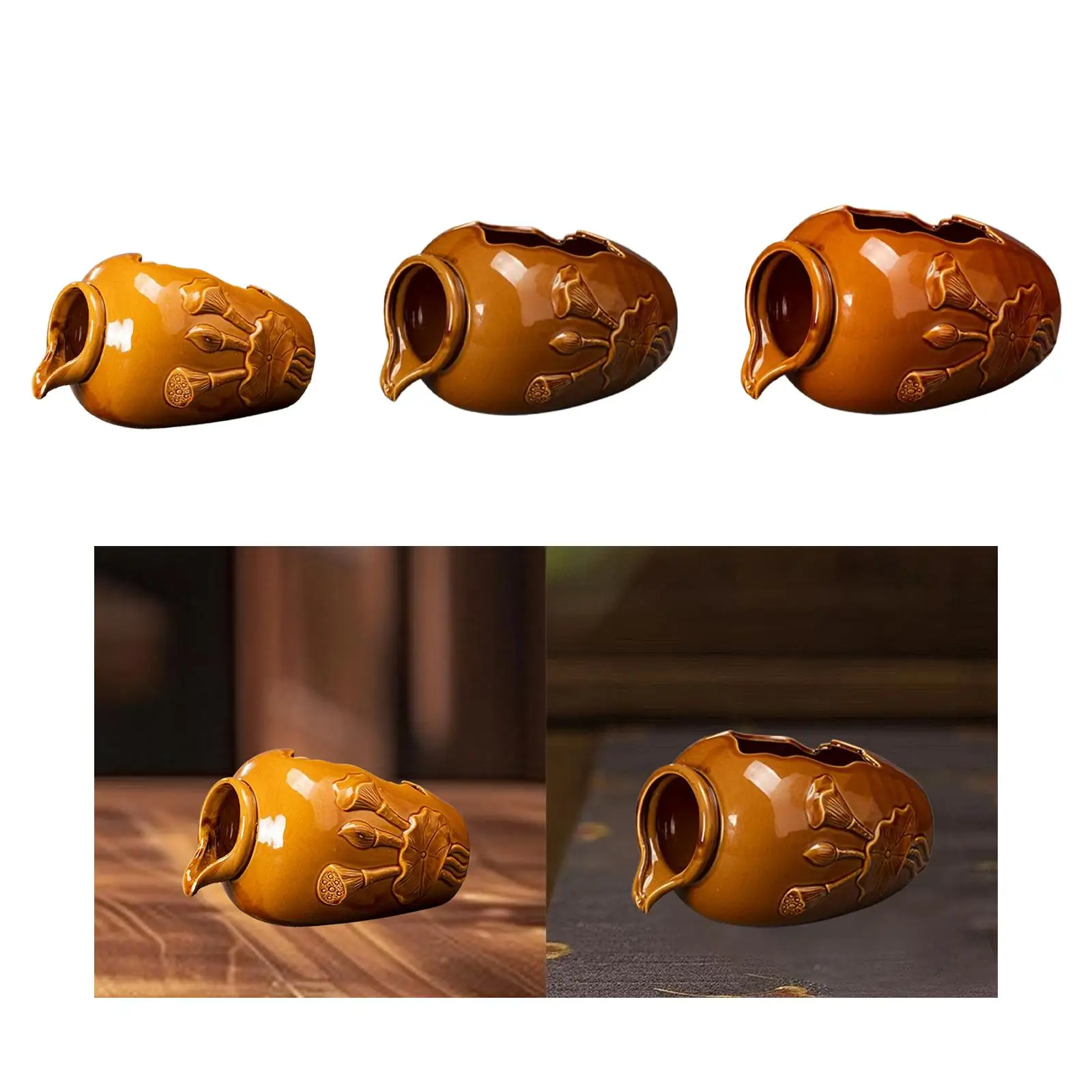 Ceramic Fountain Jar for Water Flowing Feature in Outdoor Spaces