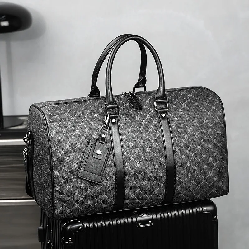 

New Fashion Handbags Men Travel Totes Bags Plaid Printed Business Trip Handbag For Men Large Capacity Crossbody Duffel Bags