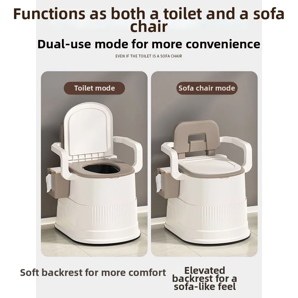 High Load-bearing Capacity Portable Mobile Toilet Easy To Clean with Robust Camping Toilet Seat Sealing Lid Paper Towel Holder