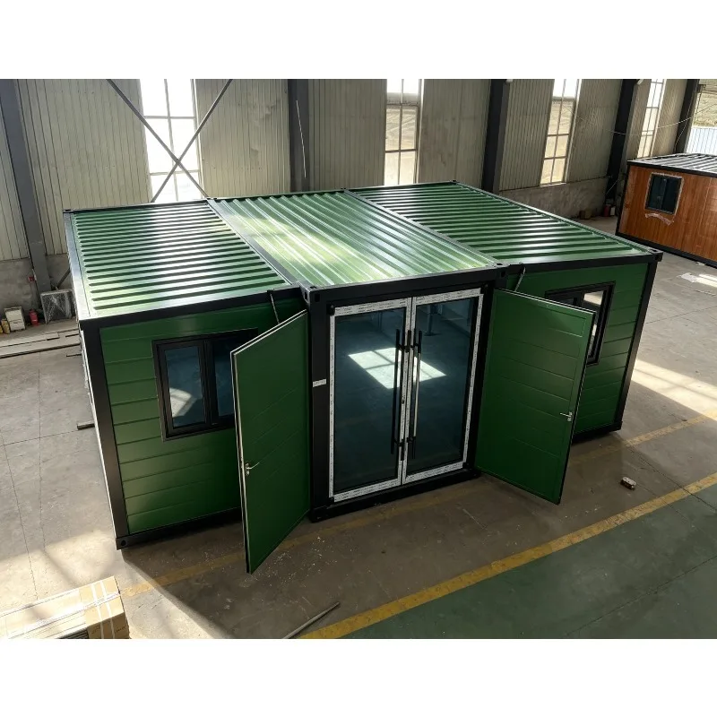 Expandable Steel Container House Folding Home Tiny Villa with Flat Pack Option and Contemporary Design Optional Solar Panels