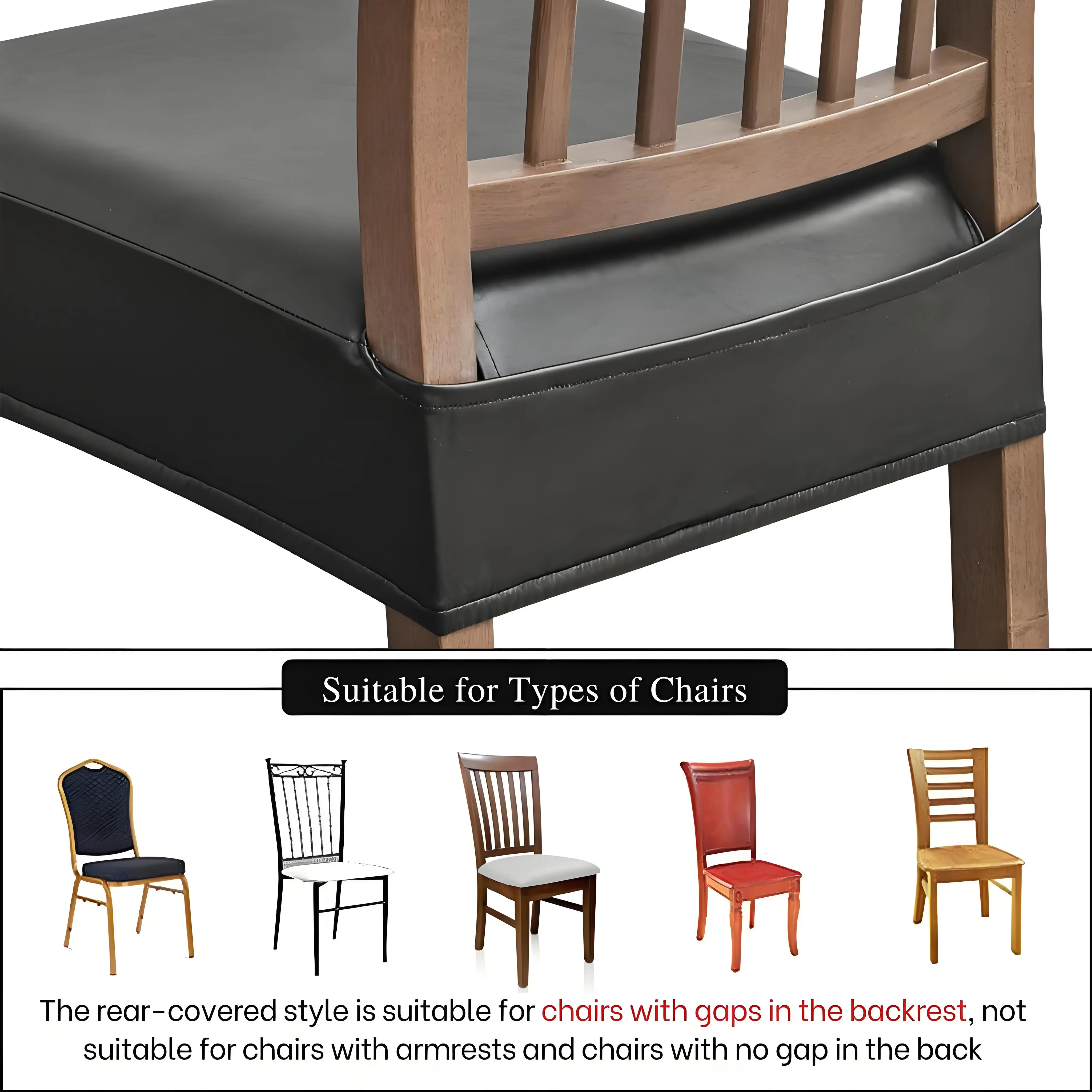 4 عبوات من واقيات الكراسي المقاومة للماء - أغطية مقاعد الطعام من الفينيل ✔ OEKO-TEX وصديق للحيوانات الأليفة (ديكور منزلي قابل للغسل)