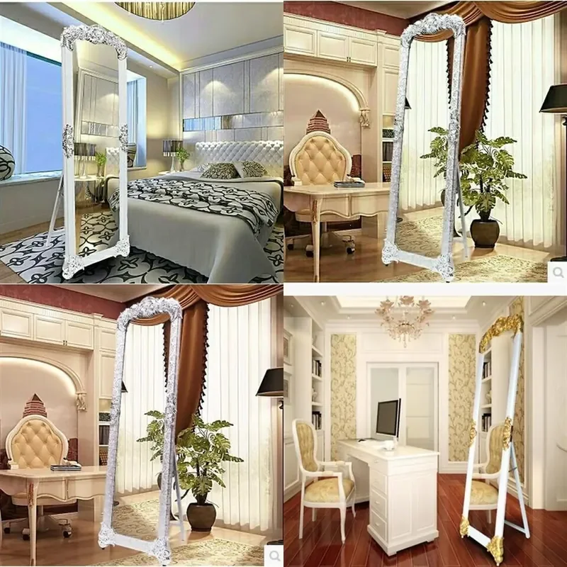 For Full Length Mirror European Style Slim Floor Standing Wall Mounted Body Mirror for Bedroom Living Room Clothing Store