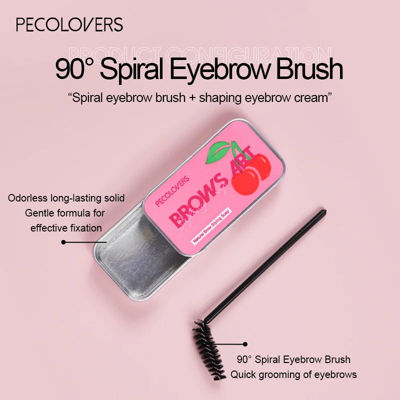 PECOLOVERS Eyebrow Styling Gel Brows Wax Sculpt Soap Waterproof Long-Lasting 3D Feathery Wild Brow Styling Makeup Eyebrow