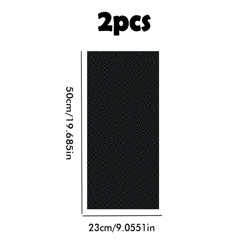2pcs car center pillar protection stickers Meander Pattern Pattern scratch resistant film