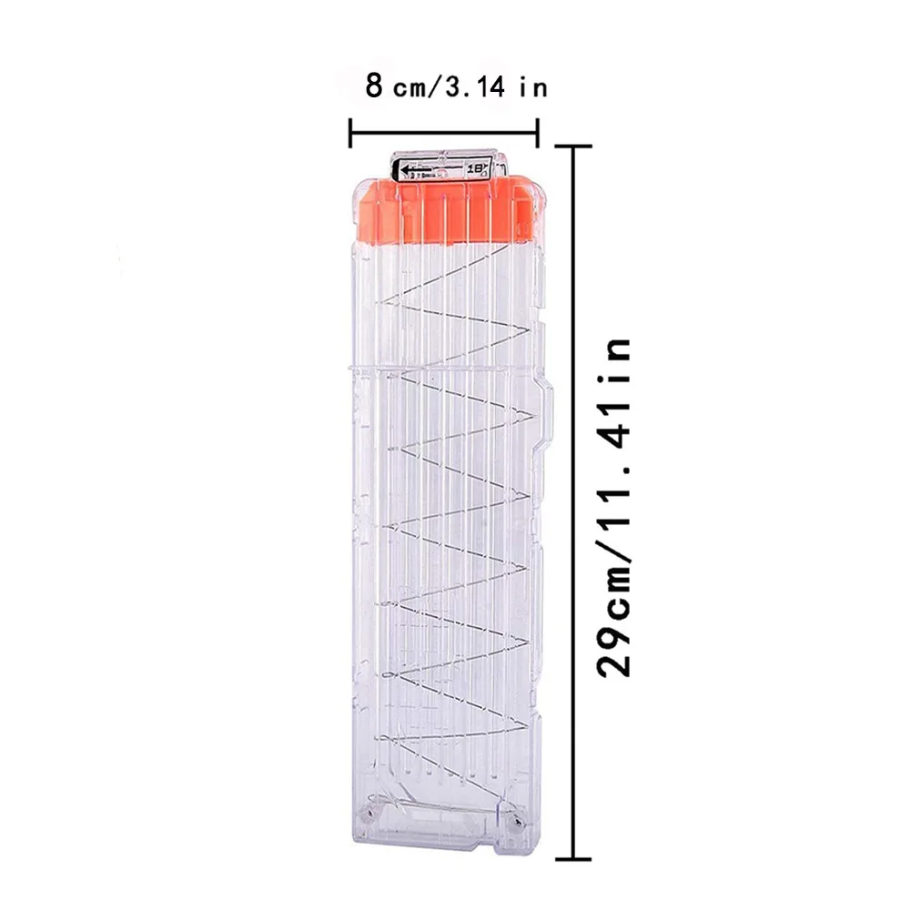 18 Transparent Reload Clip For Nerf Magazine Round Darts Replacement Toy Gun Soft Bullet Clip For Nerf Blaster arma de brinquedo