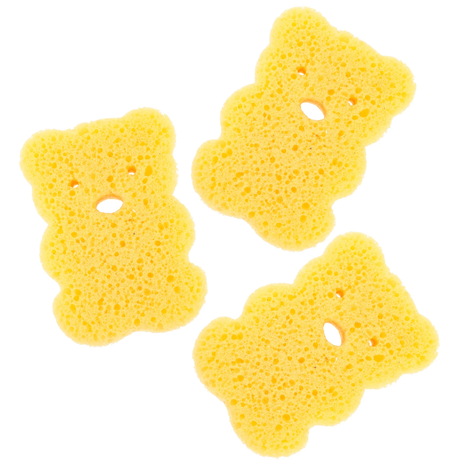 

3Pcs Wash Dishes Sponge Cartoon Bear Shaped Thickened Kitchen Cleaning Pad Wok Scrub Reusable Home Table Wipe Accessories