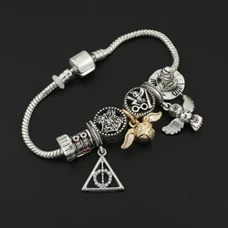 Harri Movie Potter Fashion Beads Bracelet Golden Snitch DIY Charms Bangles for Women Trending Hand Accessories Gifts