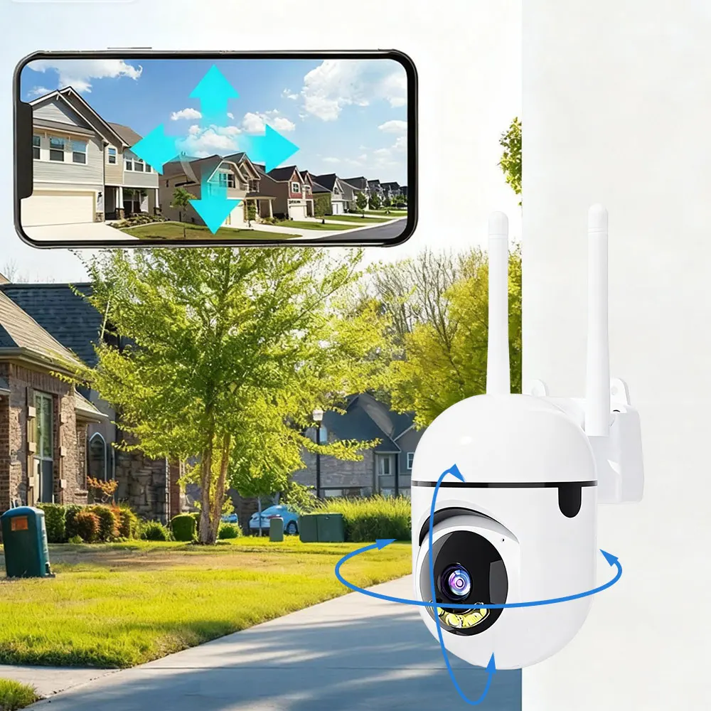 5MP Wifi IP Wireless Security Surveillance PTZ Camera Cameras Auto Tracking Two-Way Audio HD Night Color Cam Carecam Pro App
