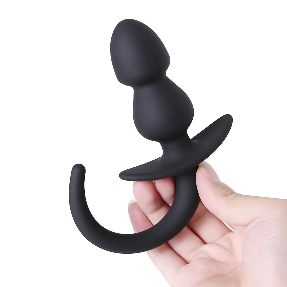 Silicone Erotic Dog Tail Anal Plug Sex Toys For Female Male Gay Puppy Tails Anal Beads Stimulator Cosplay Slave Butt Plug Fetish