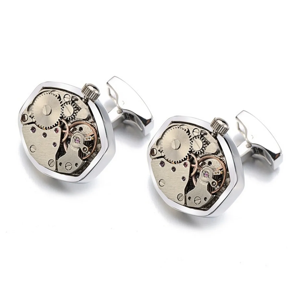 Luxury Brand Watch Movement Cufflinks For Mens with Gear Mechanical Function Business Wedding Shirt cufflinks man shirt Jewelry