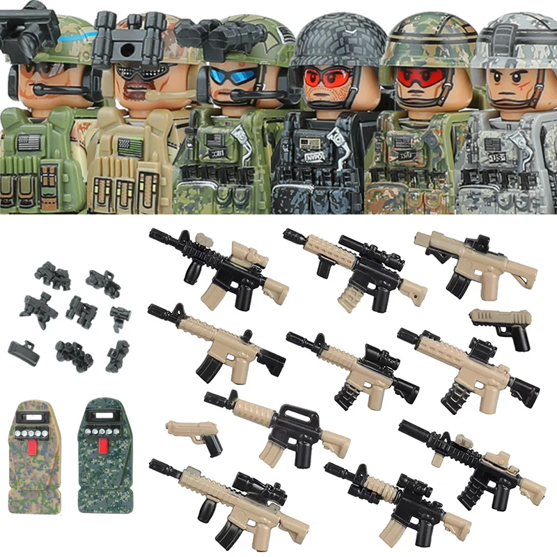 

City Police US Special Air Service Figures Series Building Blocks US 101st Airborne Division Marine Corps Military Weapon Toys